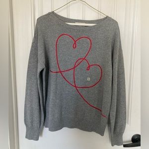 J. Crew Embroidered Heart Sweater